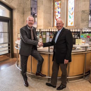 Walsh Whiskey Distillery Secures €4m Contract in Ontario, Canada Bernard Walsh, Founder & Managing Director of Walsh Whiskey Distillery and Russell Woodman, Chief Executive, Woodman Wines & Spirits Inc (Toronto) shake on a €4m contract over four years for the exclusive distribution of Walsh Whiskey’s full portfolio of 10 super-premium whiskeys under the Writers’ Tears and The Irishman portfolios in Ontario, Canada.